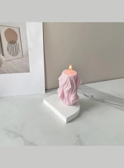 Curved Wavy Cylinder Silicone Candle Mould | Irregular Shape Scented Candle Making Mould | SB-SCM-DYF7529
