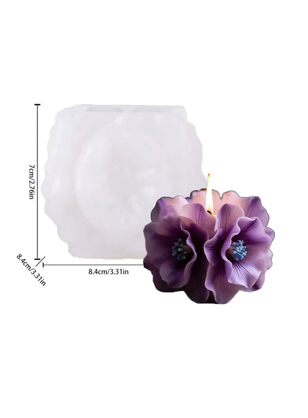 Cubic Ruffle Flower Silicone Candle Mould | SB-SCM-DYF7834  (MOQ 12 PCS) (RDD)