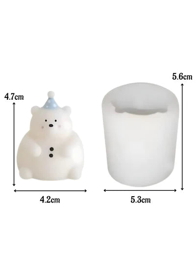 3D Little Hat Bear Silicone Candle Mould | Soap, Wax Mould | SB-SCM-DYF6790 (MOQ 12 PCS) (LD)