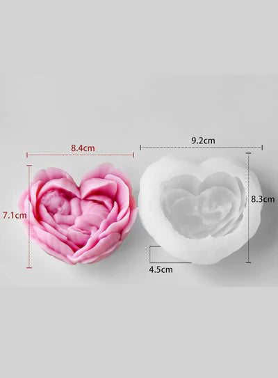 3D Floral Baby Heart Silicone Candle Mould | Soap, Wax Mould | SB-SCM-DYF7645  (MOQ 12 PCS) (AED)