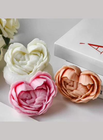 3D Floral Baby Heart Silicone Candle Mould | Soap, Wax Mould | SB-SCM-DYF7645  (MOQ 12 PCS) (AED)