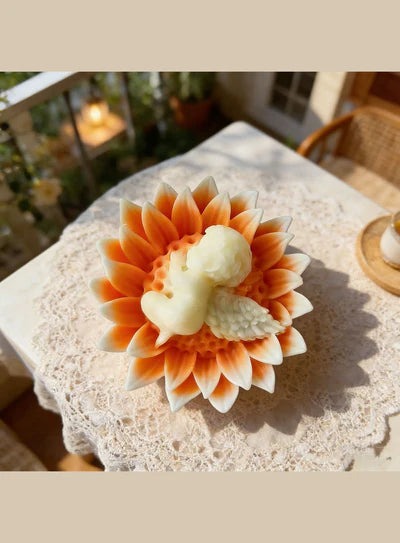 3D SunFlower Sleeping Baby Angel Silicone Candle Mould | Soap, Wax Mould | SB-SCM-DYF7648 (MOQ 12 PCS) (AED)