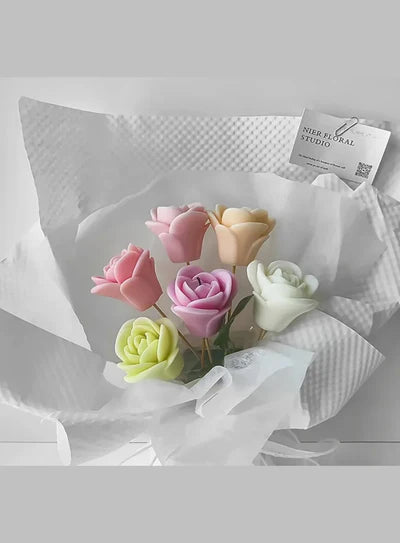 3D Rose Flower Silicone Candle Mould | Soap, Wax Mould | SB-SCM-DYF7610  (MOQ 12 PCS) (AID)