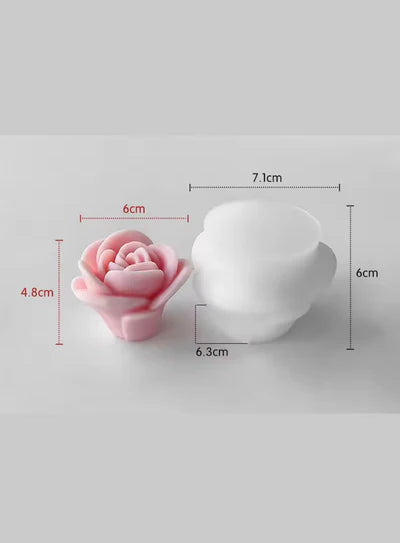3D Rose Flower Silicone Candle Mould | Soap, Wax Mould | SB-SCM-DYF7610  (MOQ 12 PCS) (AID)