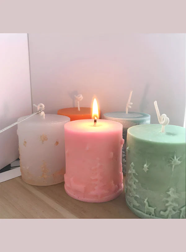 3D Cylinder Christmas Theme Silicone Candle Mould | Soap, Wax Mould | SB-SCM-DYF1353 (MOQ 12 PCS) (AMD)