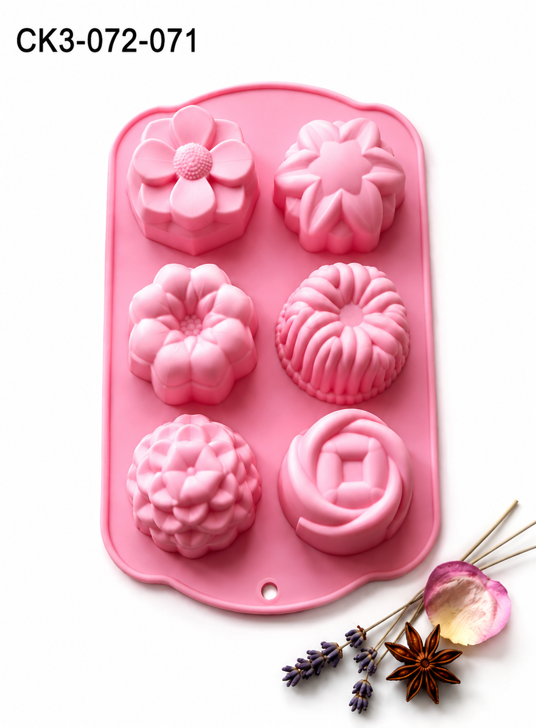 6-Cavity Mixed 3D Flower Silicone Mould CK3-072-071 (MOQ 12 PCS) (OD)