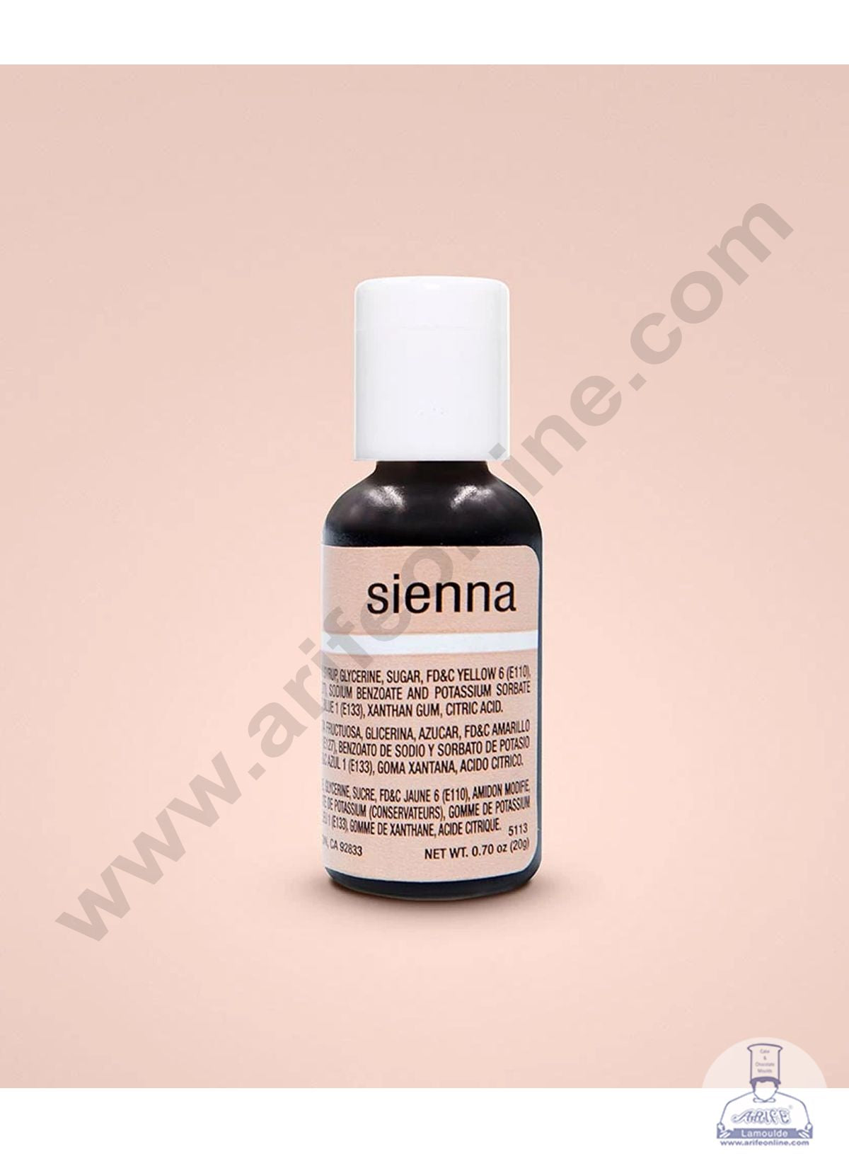 Chefmaster Liqua-Gel Sienna .70 oz Food Color (20g)