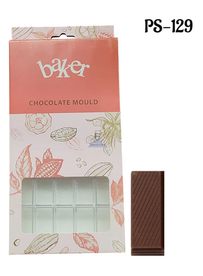 Regular Bakers 25-Cavity Polycarbonate Rectangle with Stripes Chocolate Mold |SBPS-129|1 Piece|  (MOQ 12 PCS) (ADD)