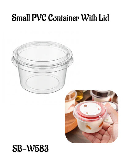 Clear Plastic Round Dessert Container With Lid Mini 3x2 Inch Leak Proof PET Mousse & Pudding Cups (SB-W583) (MOQ 100 PCS) (i.5)