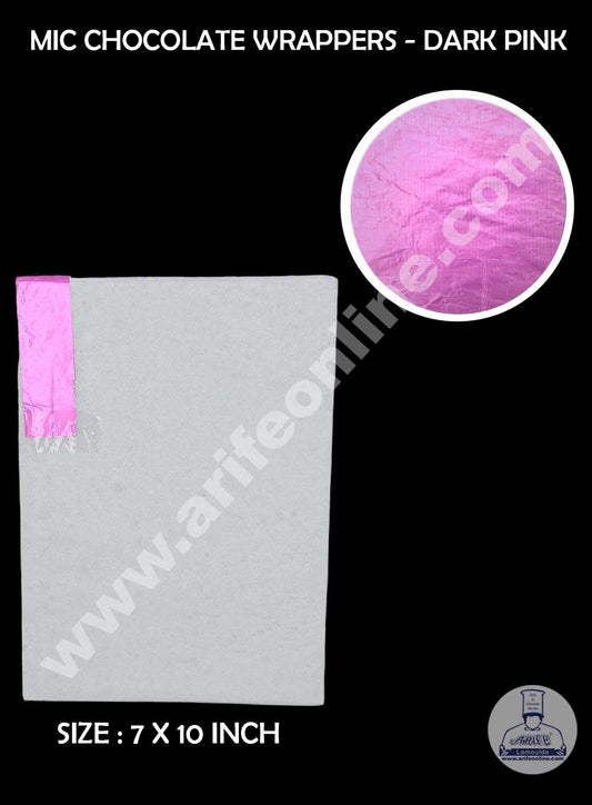 MIC Aluminum Foil Chocolate Wrapper - Dark Pink (7x10 Inch) 200 Pcs Pack (MOQ 12 PACK) (RAD)