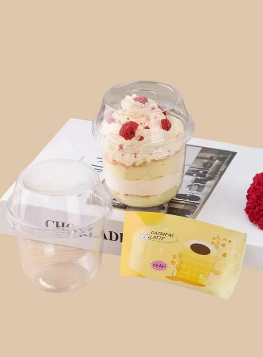 5 Pcs Pvc Container Dome Shape With Lid | Dessert Package (SB-QS038) (MOQ 100 PCS) (O.5)