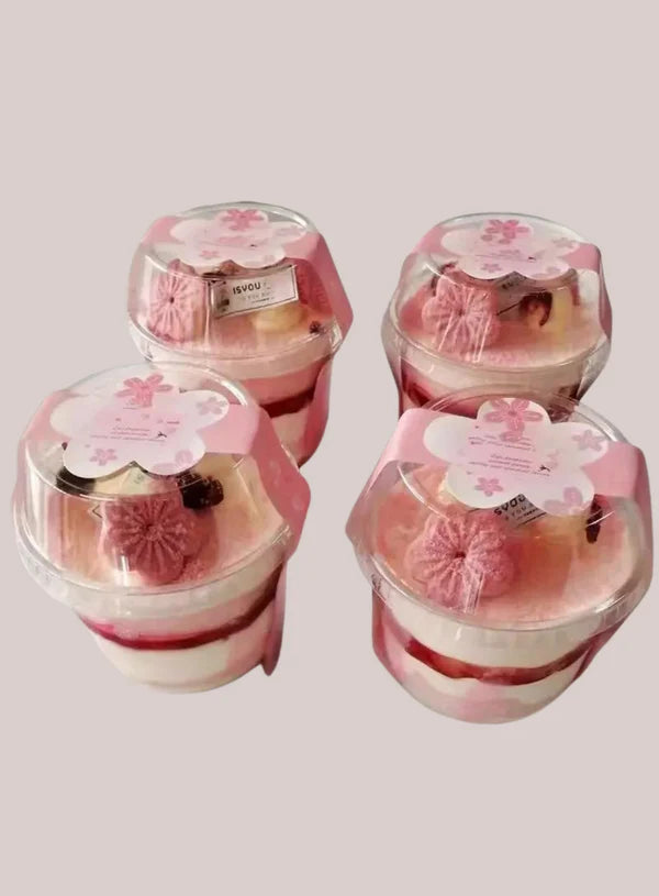 5 Pcs Pvc Container Dome Shape With Lid | Dessert Package (SB-QS038) (MOQ 100 PCS) (O.5)
