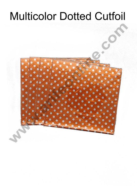 Cake Decor Aluminum Cut Foil Chocolate Wrapper- Multicolor Dotted Print (8cm*8cm)