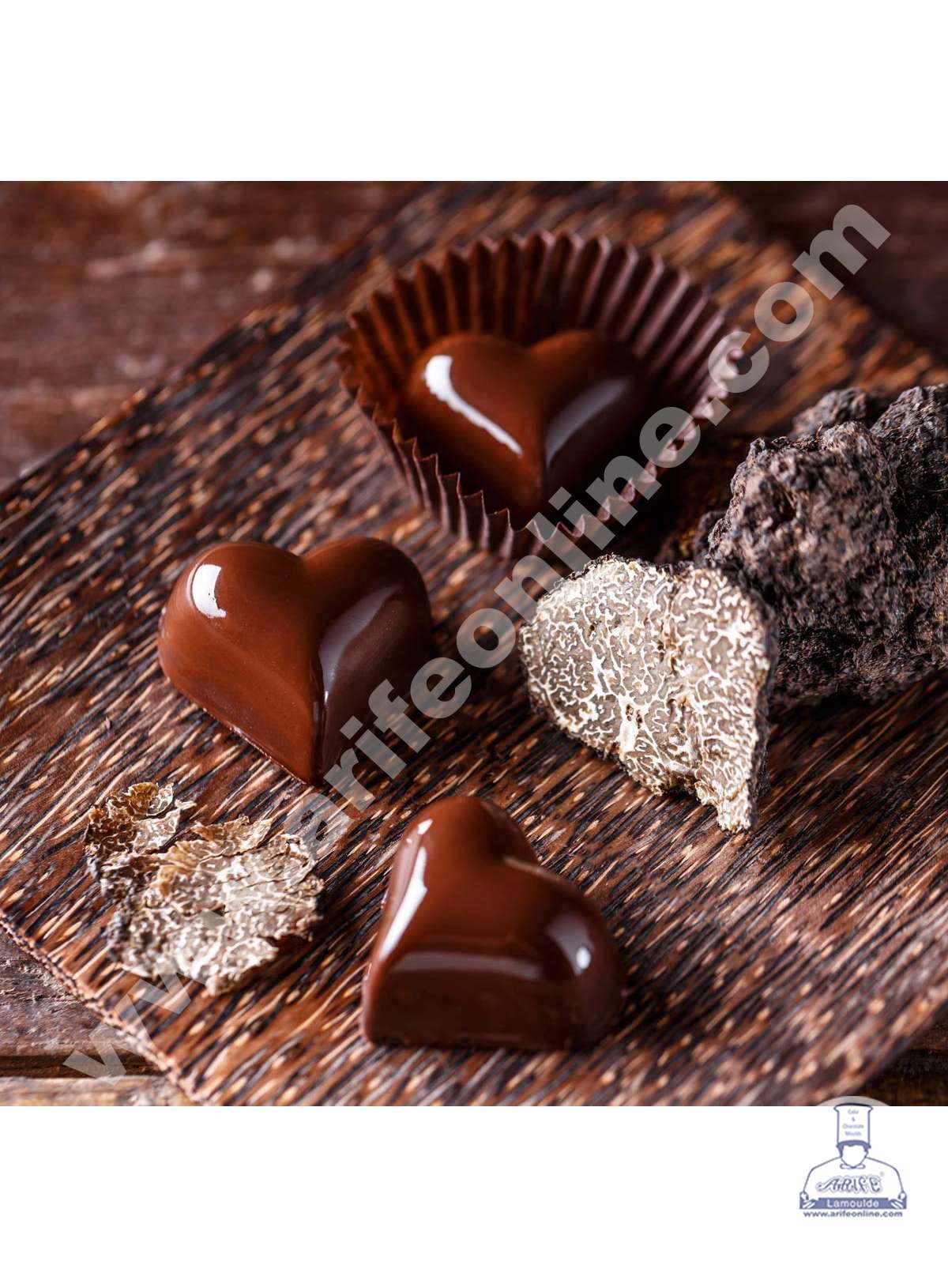 21 Cavity Heart Shaped Polycarbonate Chocolate Mold - ( FD-3417 ) (MOQ 12 PCS)  (AME)
