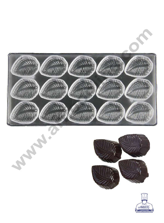 15 Cavity Leaf Shaped Polycarbonate Chocolate Mold - ( FD 3419 ) (MOQ 12 PCS) (AME)