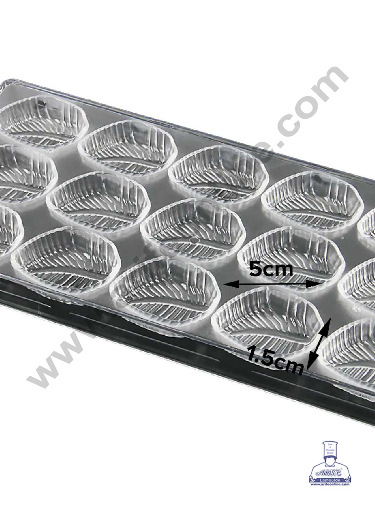 15 Cavity Leaf Shaped Polycarbonate Chocolate Mold - ( FD 3419 ) (MOQ 12 PCS) (AME)