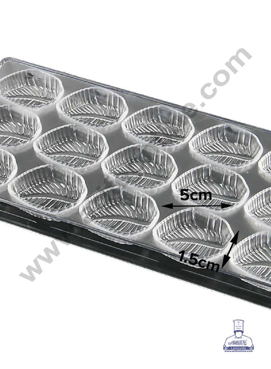 15 Cavity Leaf Shaped Polycarbonate Chocolate Mold - ( FD 3419 ) (MOQ 12 PCS) (AME)