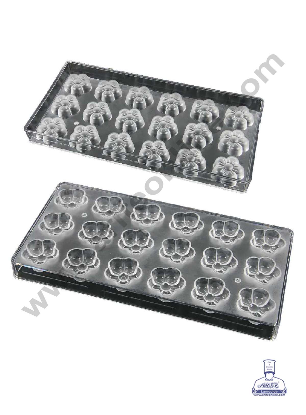 18 Cavity Flower Shaped Polycarbonate Chocolate Mold - ( FD-3422 ) (MOQ 12 PCS) (AME)