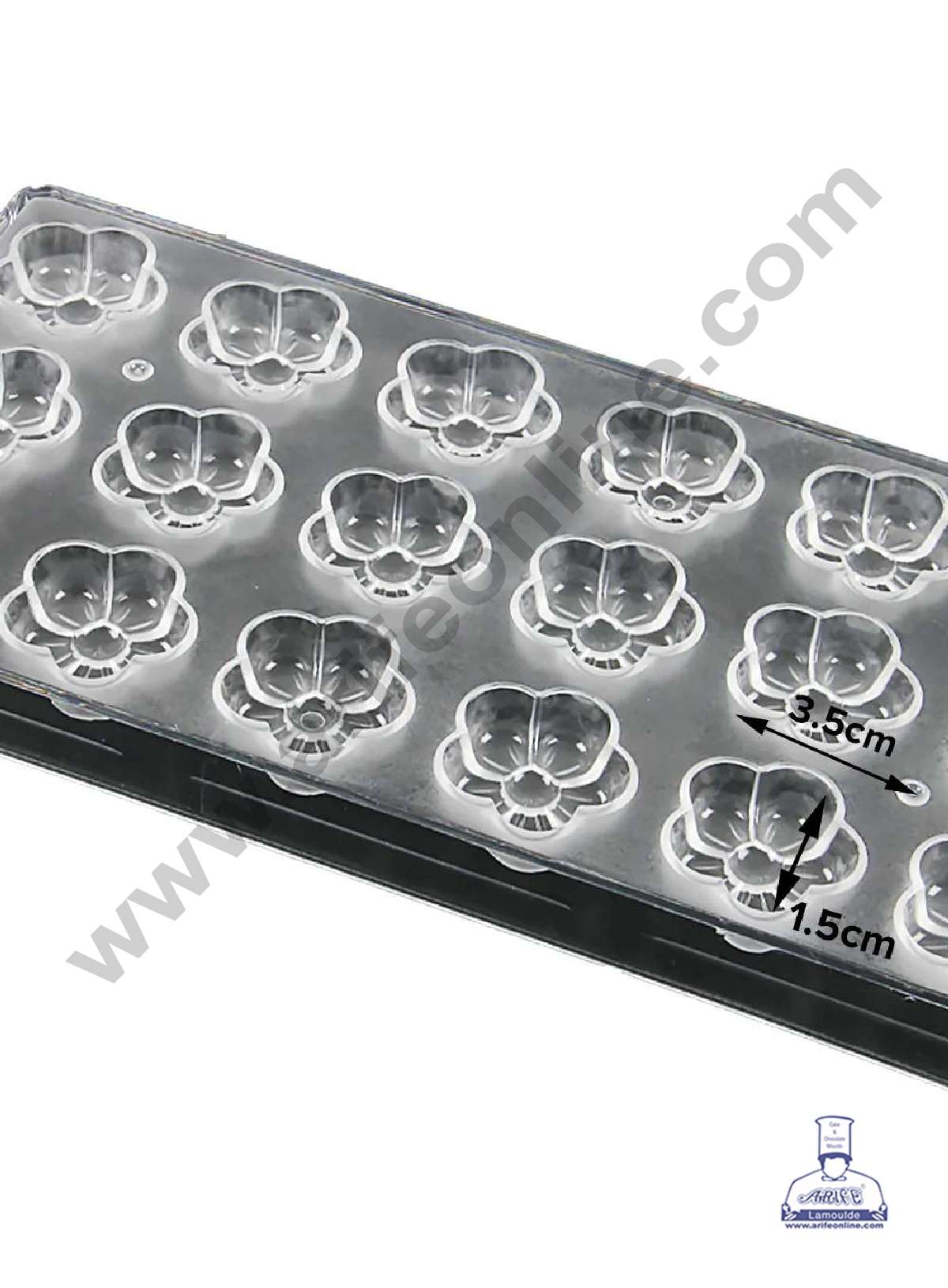 18 Cavity Flower Shaped Polycarbonate Chocolate Mold - ( FD-3422 ) (MOQ 12 PCS) (AME)