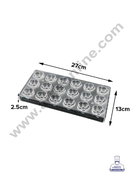 18 Cavity Flower Shaped Polycarbonate Chocolate Mold - ( FD-3422 ) (MOQ 12 PCS) (AME)