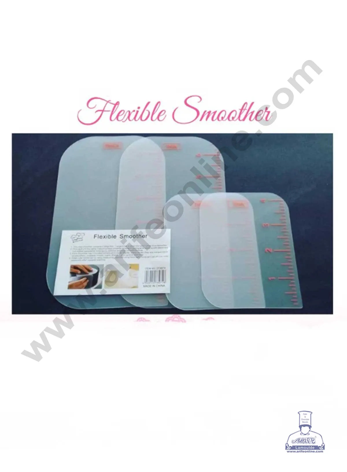4 Pcs Flexible Smoothner Fondant Mousse Cream Spatula Edge Smoother Cake Decorating Tools (MOQ 12 PCS)