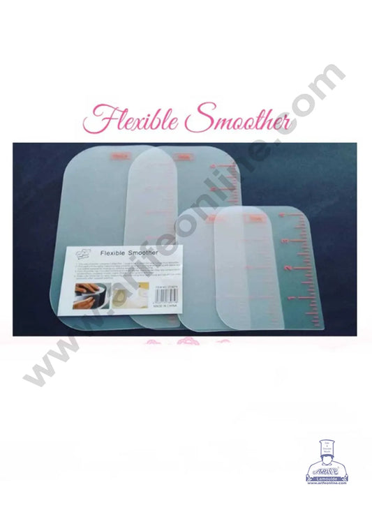 4 Pcs Flexible Smoothner Fondant Mousse Cream Spatula Edge Smoother Cake Decorating Tools (MOQ 12 PCS)
