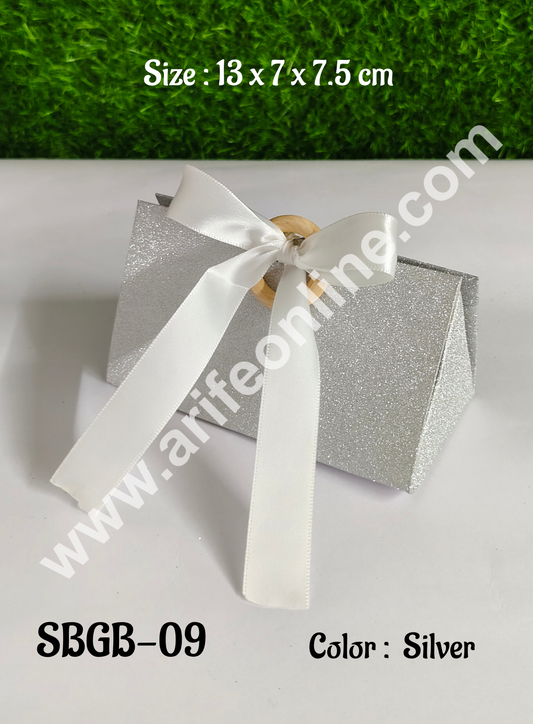Goodie Bag For Hampers | Chocolate Box Hamper Box 10 Pcs Pack - Silver (SBGB-09) (MOQ 10 PACK)