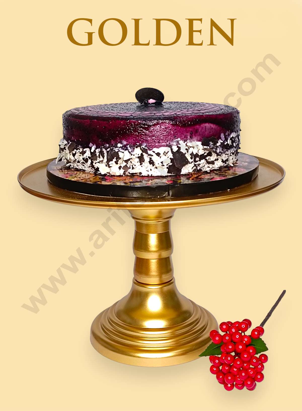 Adjustable Plastic Cake Stand | Cupcake Stand | Display Stand - Golden (MOQ 12 PCS)