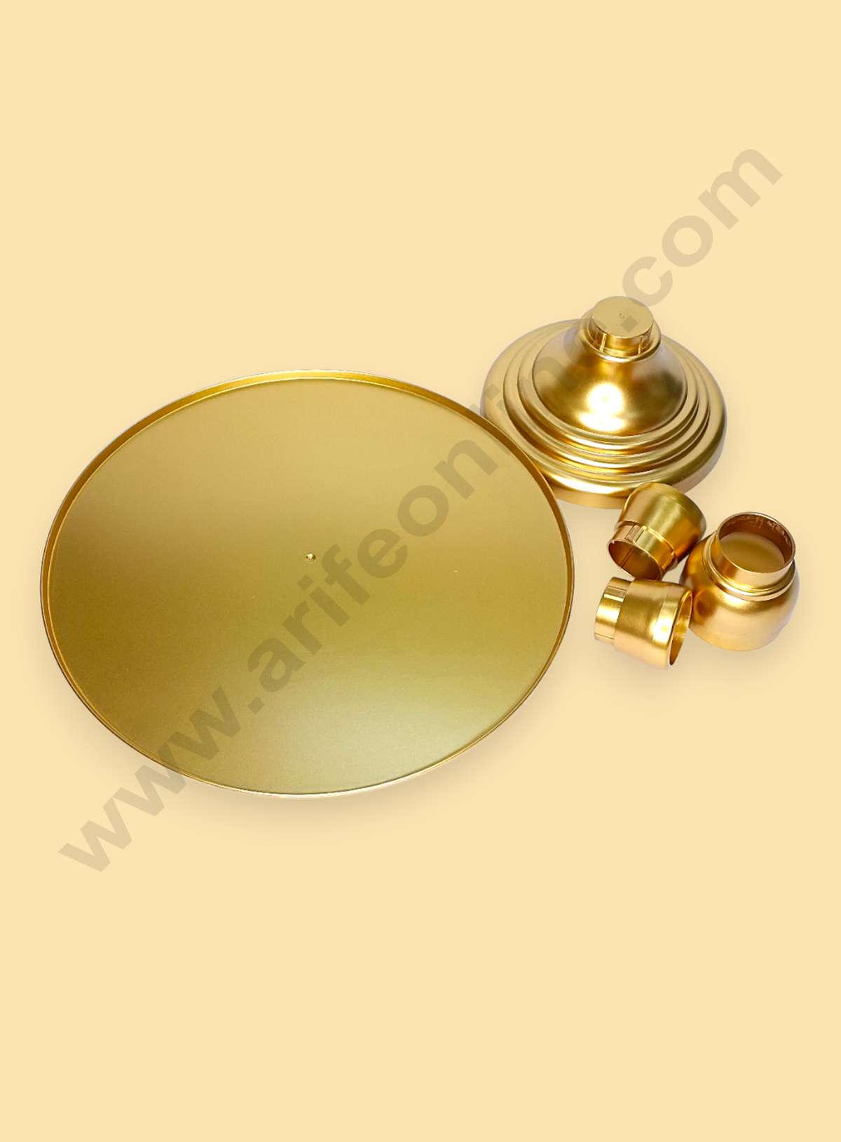 Adjustable Plastic Cake Stand | Cupcake Stand | Display Stand - Golden (MOQ 12 PCS)