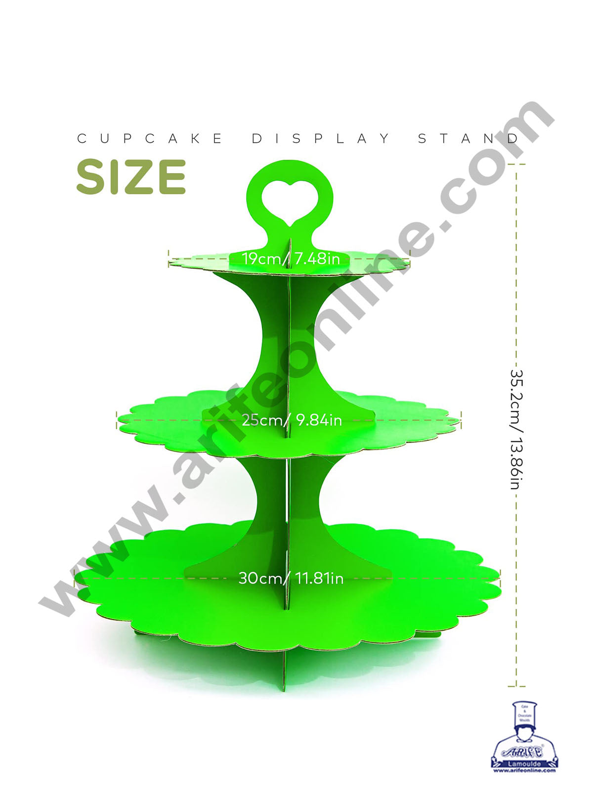 Cake Decor™ 3-Tier Lace Edge Cardboard Cupcake Stand Holder - Heavy