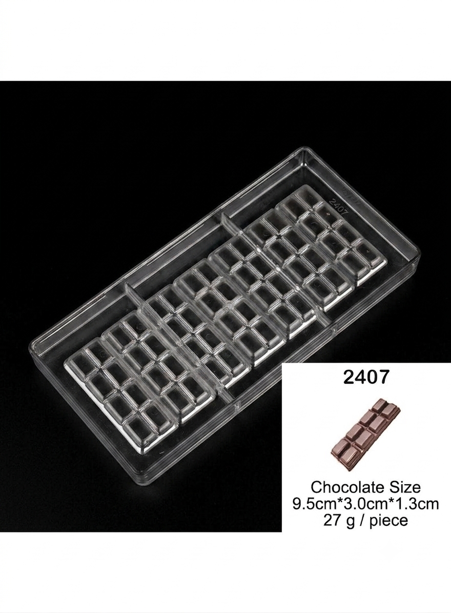 Polycarbonate Chocolate Bar Mould,Break Away Polycarbonate Chocolate Candy Mold SB-2407 (MOQ 12 PCS)  (AME)