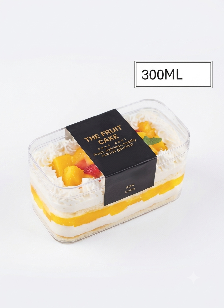 Rectangle Acrylic Tub 300ml (MOQ 500 PCS) (RA)