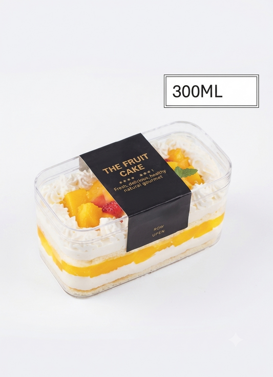 Rectangle Acrylic Tub 300ml (MOQ 500 PCS) (RA)