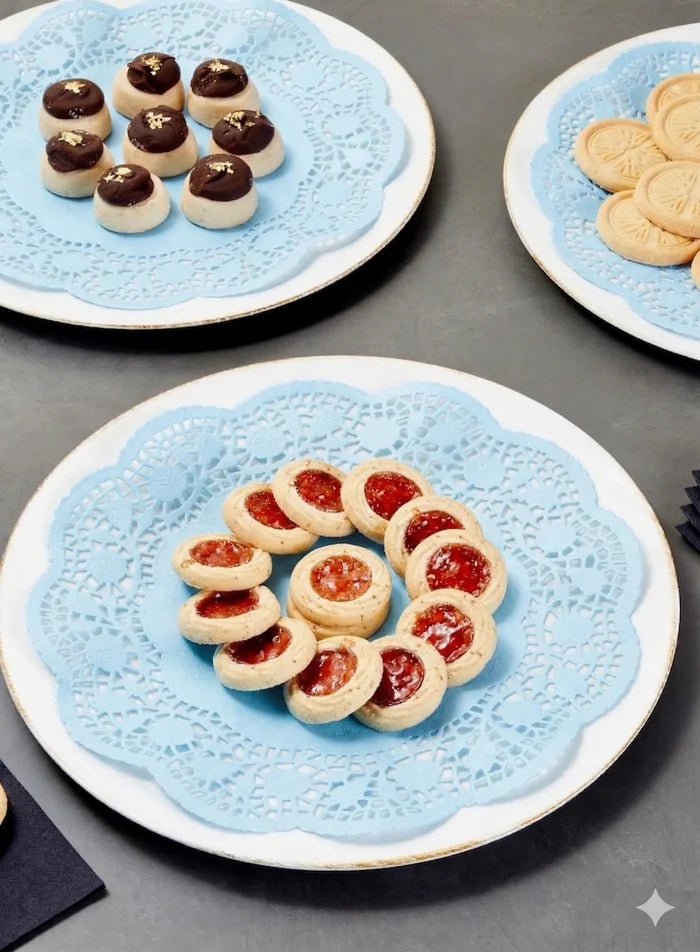 3.5 Inch Paper Doilies | Round Placemats | Disposable Food-Grade Paper Mats – Sky Blue | Pack of 100 (SBPD-SB-3.5) (MOQ 12 PACK)