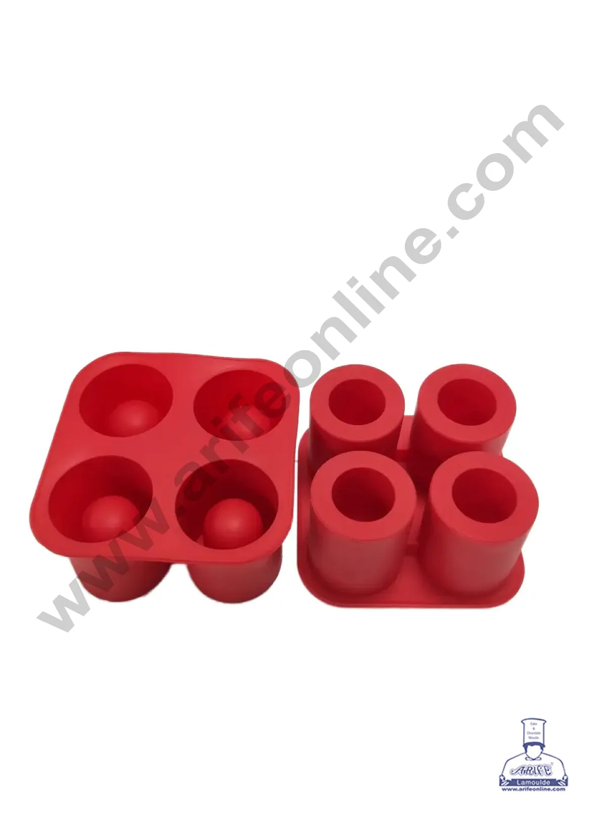 4 Cavity Cylinder Shape Ice Mould Silicone Ice Cube Maker (MOQ 12 PCS) (AAD)