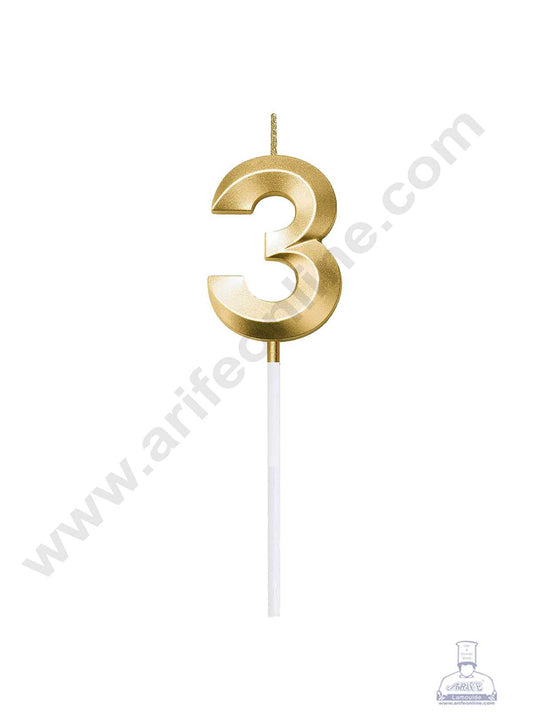 3D Birthday 3 Number Candle for Cake and Cupcake Decoration(1pc Pack) (MOQ 12 PCK) (M.5)