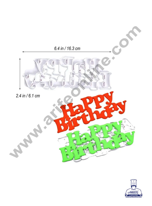 1 pc Happy Birthday Plastic Cutters Fondant Tool (MOQ 12 PCS) (ID)