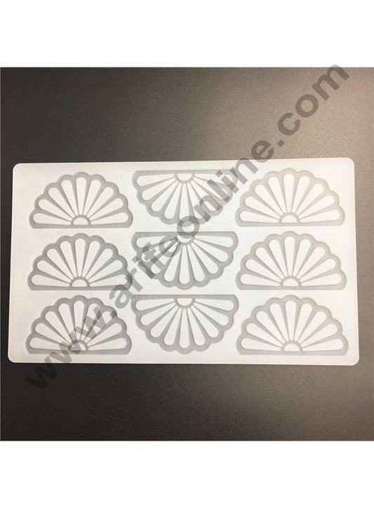 Cake Decor Silicon 9 in 1 Fan Shape Chocolate Garnishing Mould Cake Insert Decoration Mould