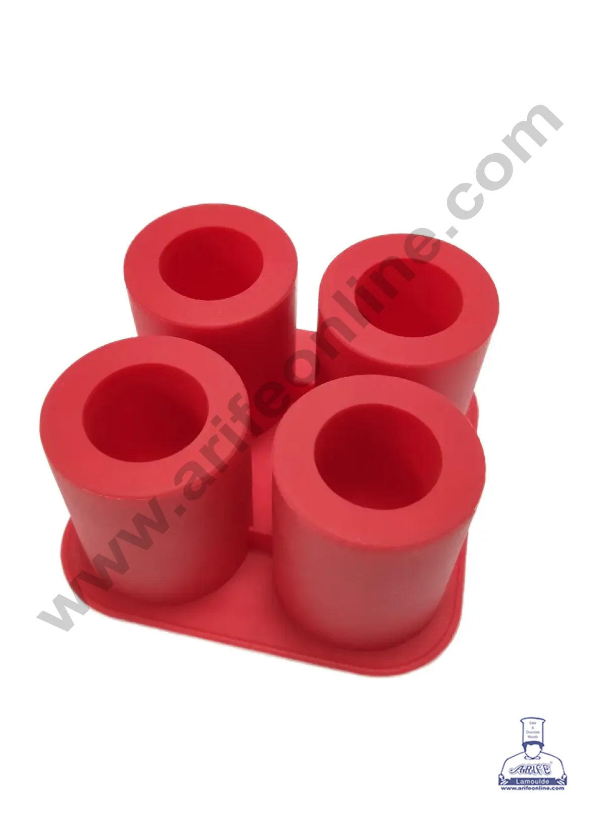 4 Cavity Cylinder Shape Ice Mould Silicone Ice Cube Maker (MOQ 12 PCS) (AAD)