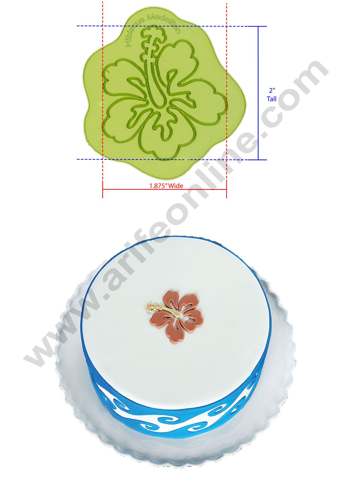 Silicone Hibiscus Medallion Pattern Impression Onlays Moulds