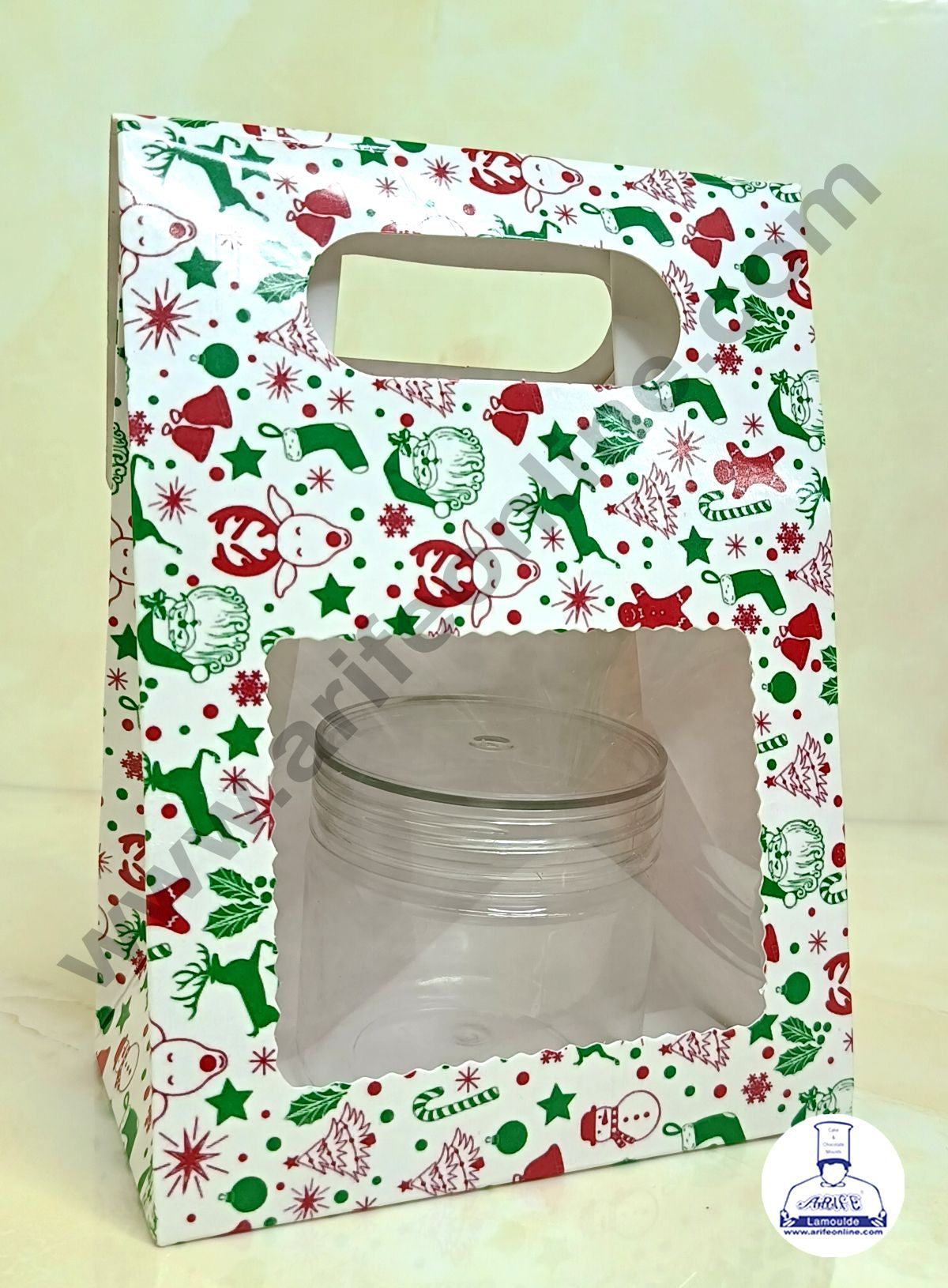 1 Mason Jar Paper Carry Bags Christmas Theme - Small (10 Pcs)  (MOQ 12 PACK)
