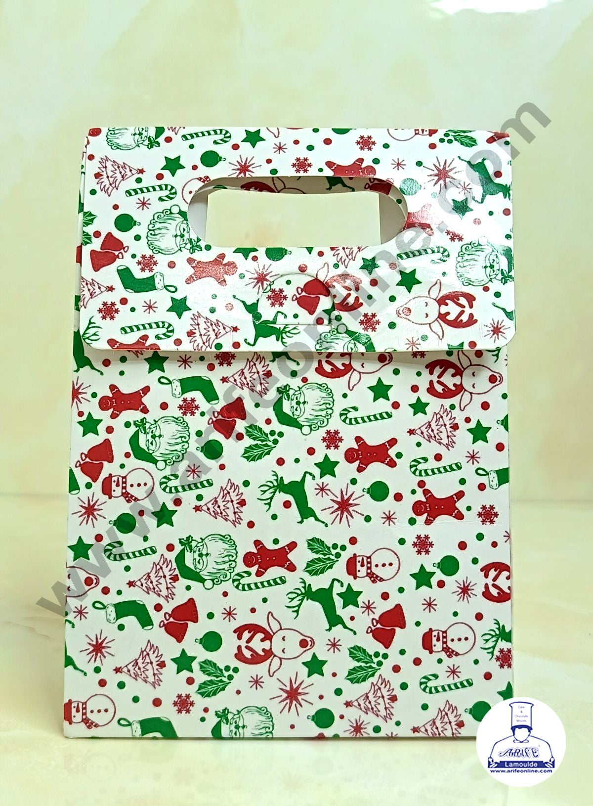 1 Mason Jar Paper Carry Bags Christmas Theme - Small (10 Pcs)  (MOQ 12 PACK)