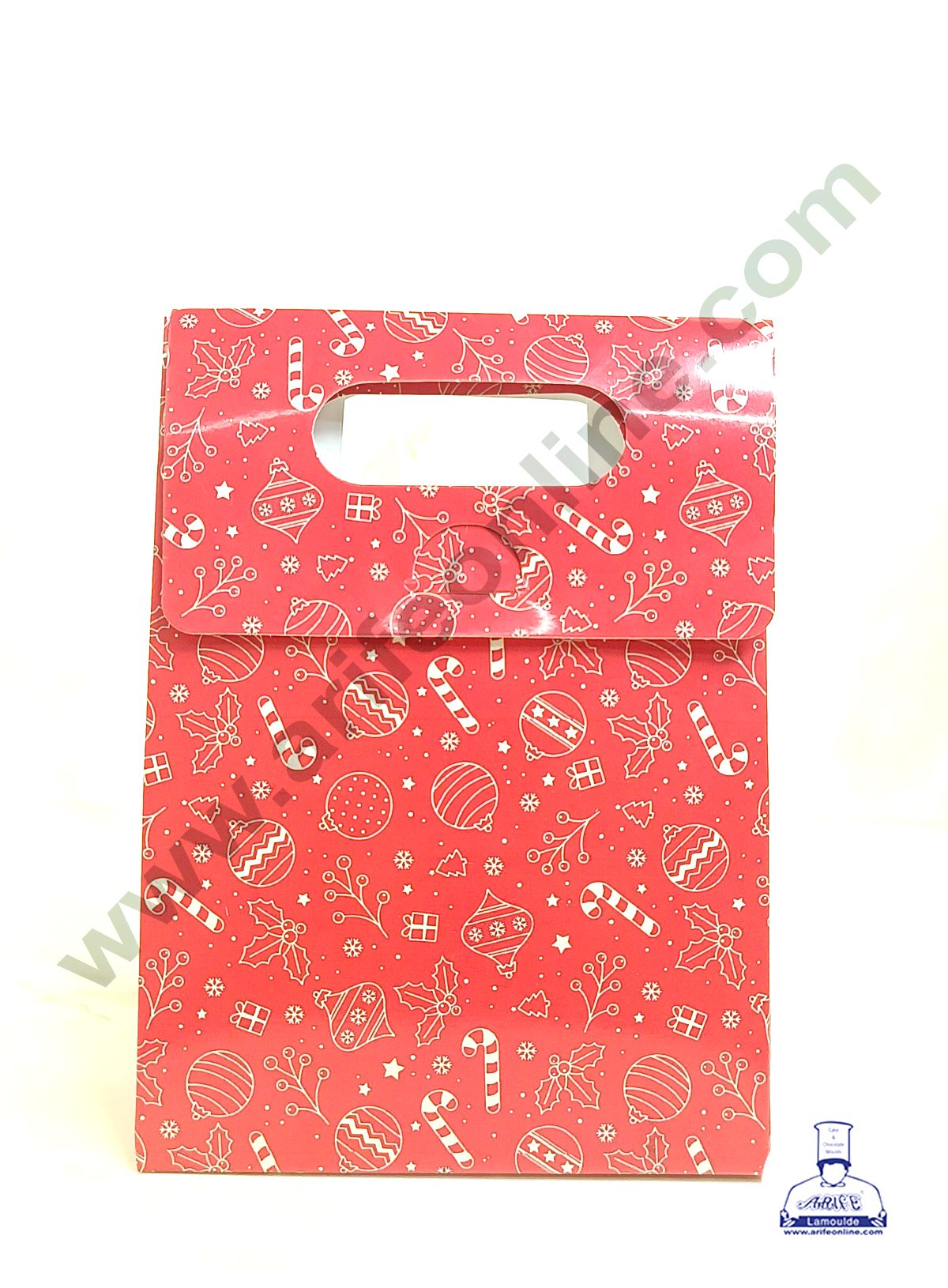 1 Mason Jar Paper Carry Bags Christmas Theme - RED - Small (10 Pcs)