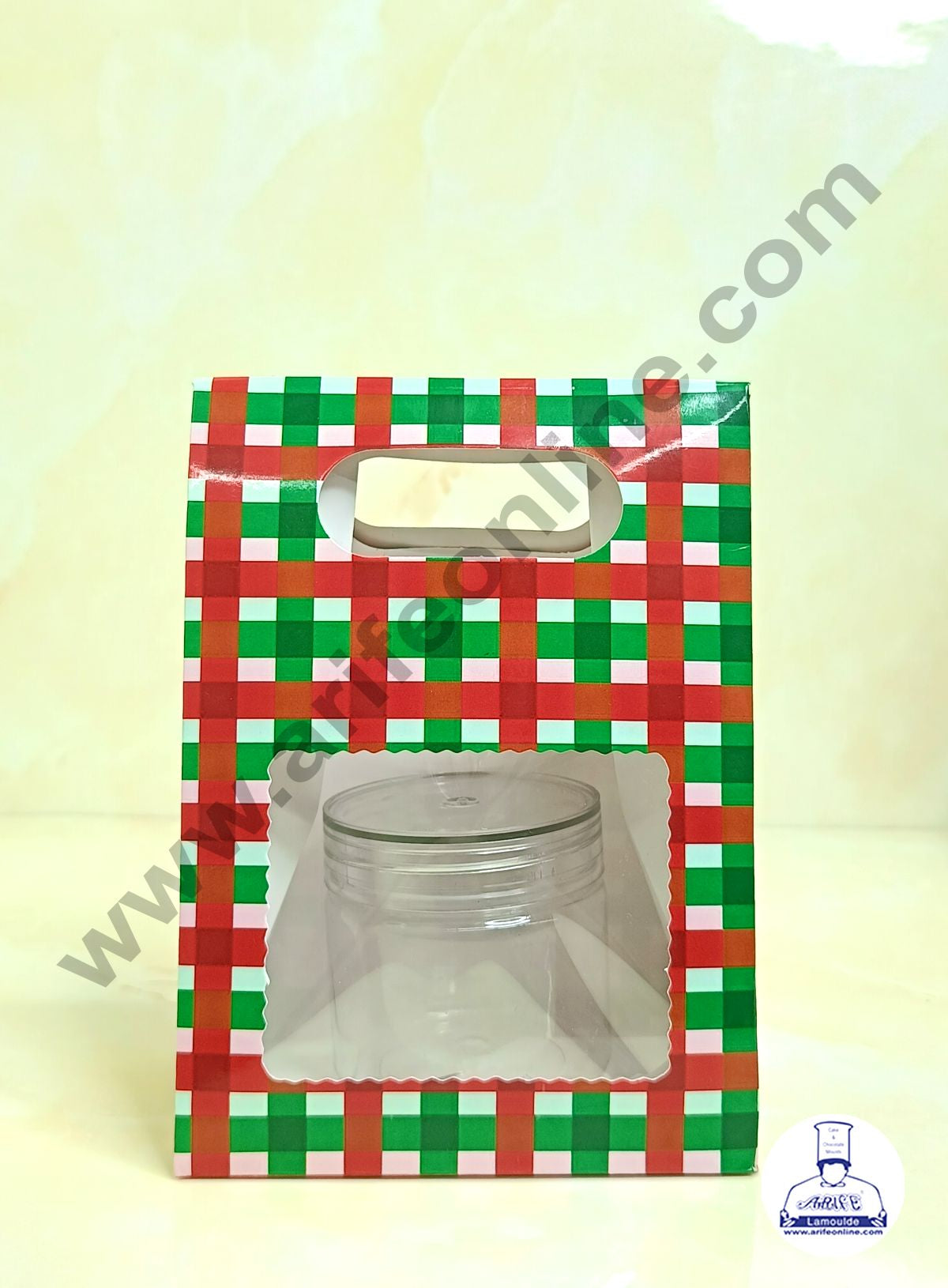 1 Mason Jar Paper Carry Bags Christmas Theme - RED & Green - Small (10 Pcs)  (MOQ 12 PACK)