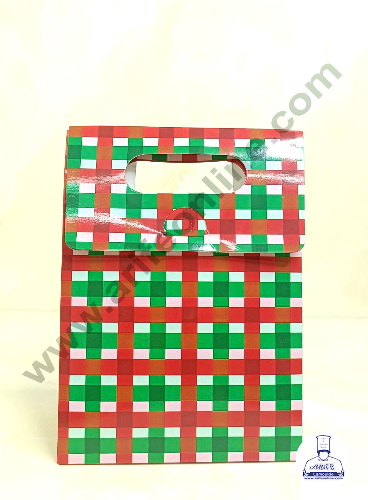 1 Mason Jar Paper Carry Bags Christmas Theme - RED & Green - Small (10 Pcs)  (MOQ 12 PACK)