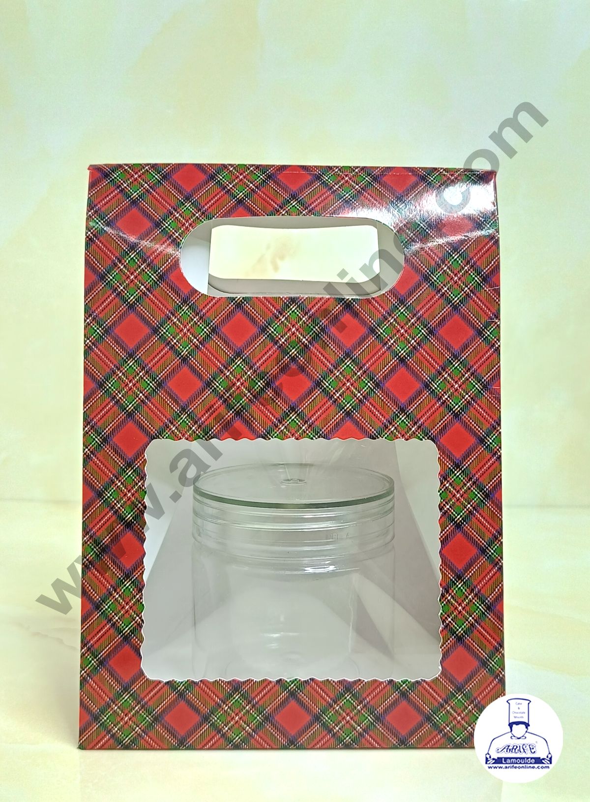 1 Mason Jar Paper Carry Bags Christmas Theme - RED & Blue - Small (10 Pcs) (MOQ 12 PACK)