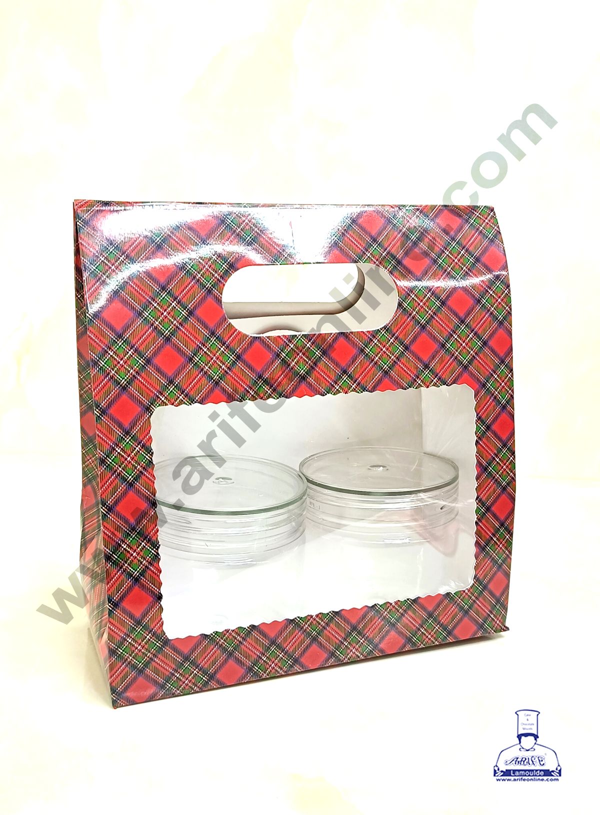 2 Mason Jar Paper Carry Bags Christmas Theme Red & Blue - Medium (10 Pcs)  (MOQ 12 PACK)