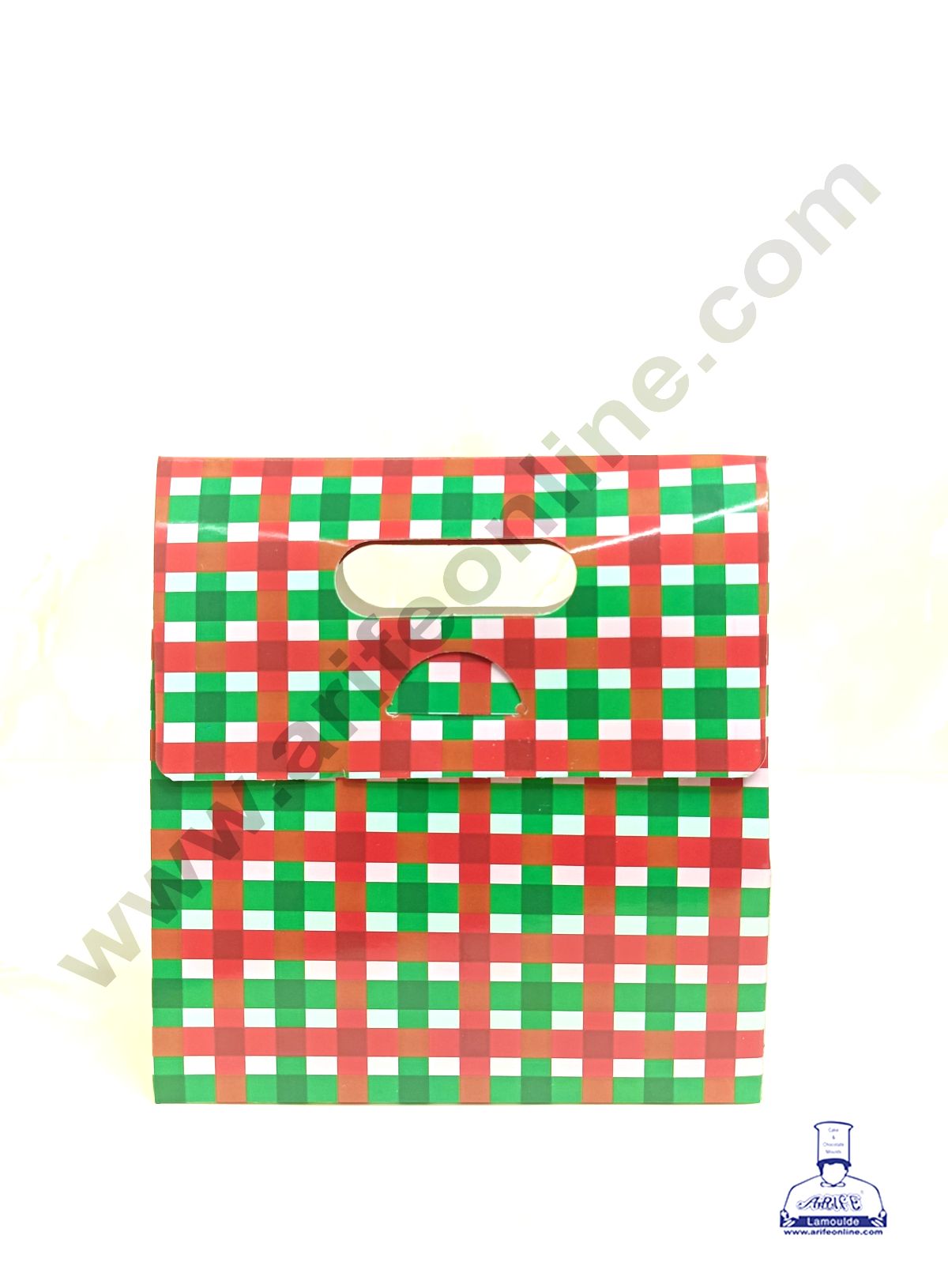 2 Mason Jar Paper Carry Bags Christmas Theme Red & Green  - Medium (10 Pcs)