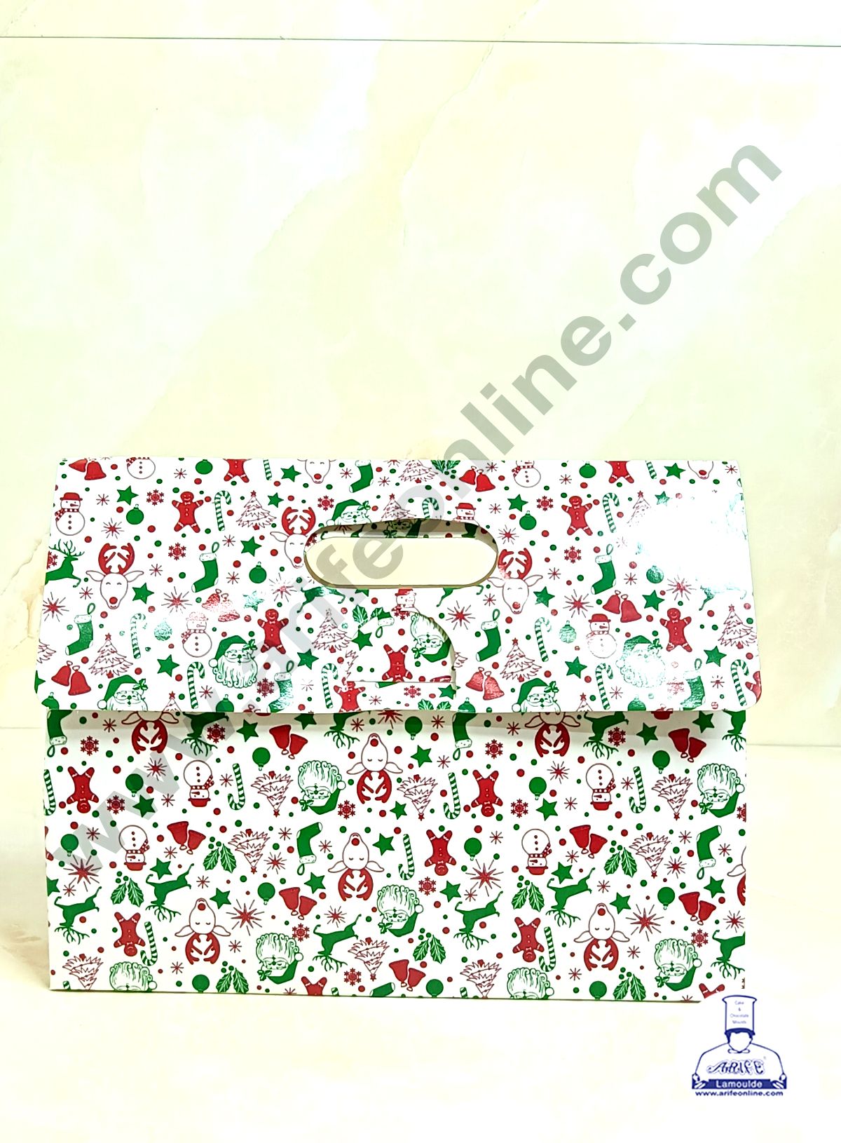 3 Mason Jar Paper Carry Bags Christmas Theme White - Large (10 Pcs) (MOQ 12 PACK)