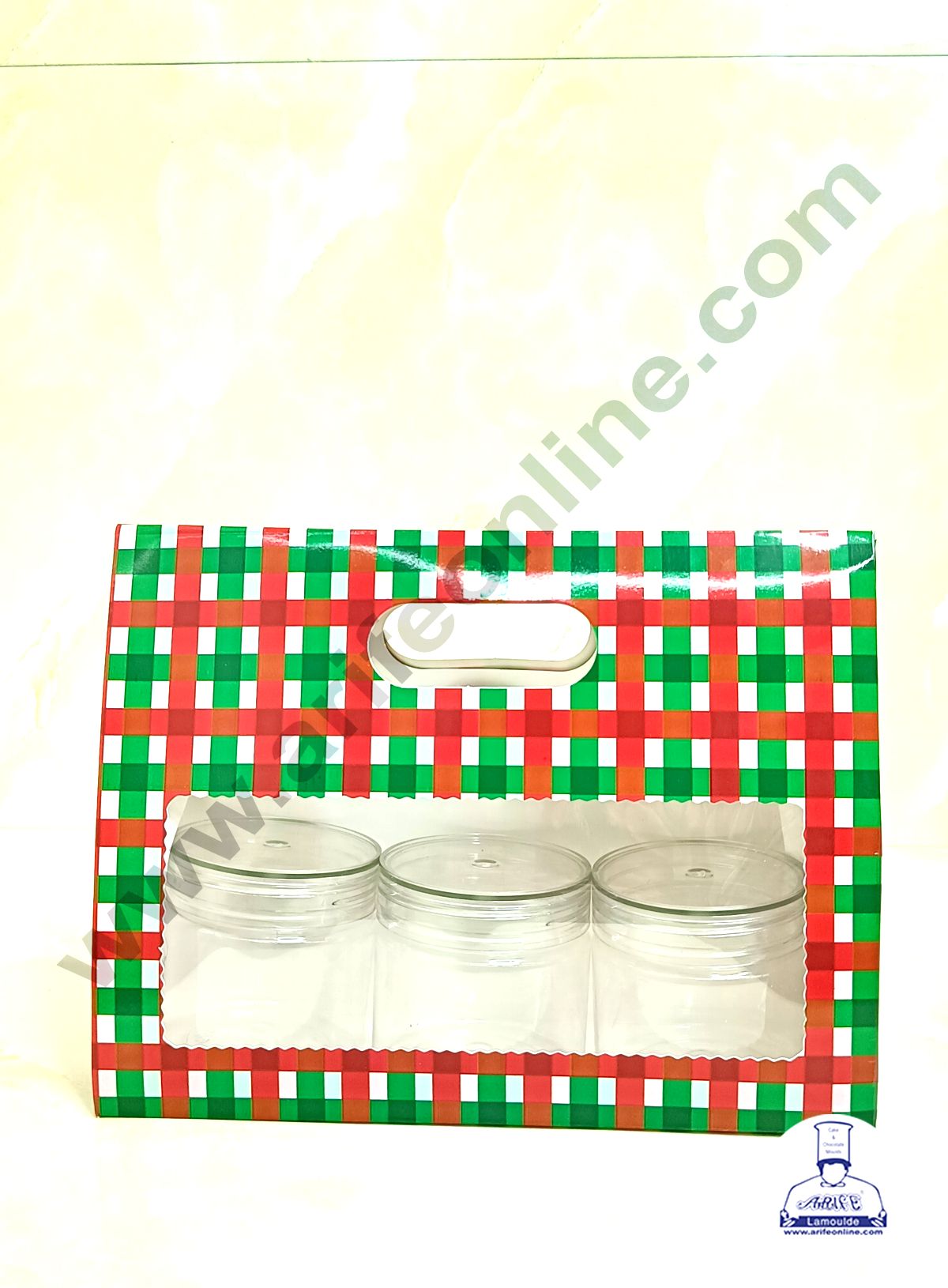 3 Mason Jar Paper Carry Bags Christmas Theme Red & Green - Large (10 Pcs) (MOQ 12 PACK)